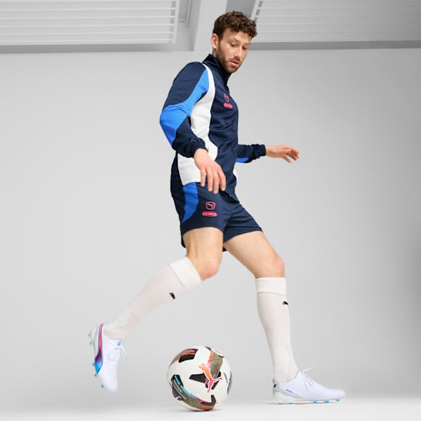 Botines de fútbol KING ULTIMATE FG/AG, PUMA White-Bluemazing-Flat Light Gray-Sunset Glow, large-ARG
