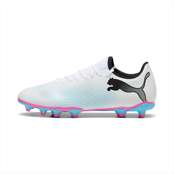 Botines de fútbol FUTURE 7 PLAY FG/AG, PUMA White-PUMA Black-Poison Pink, large-ARG