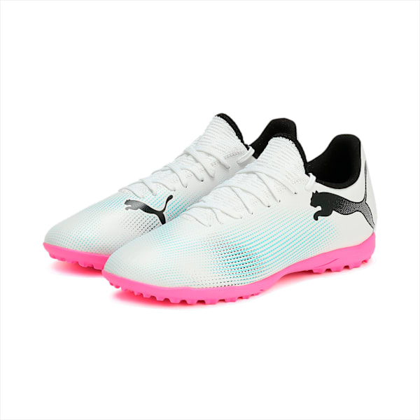 Botines de futsal FUTURE 7 PLAY TT, PUMA White-PUMA Black-Poison Pink, large-ARG