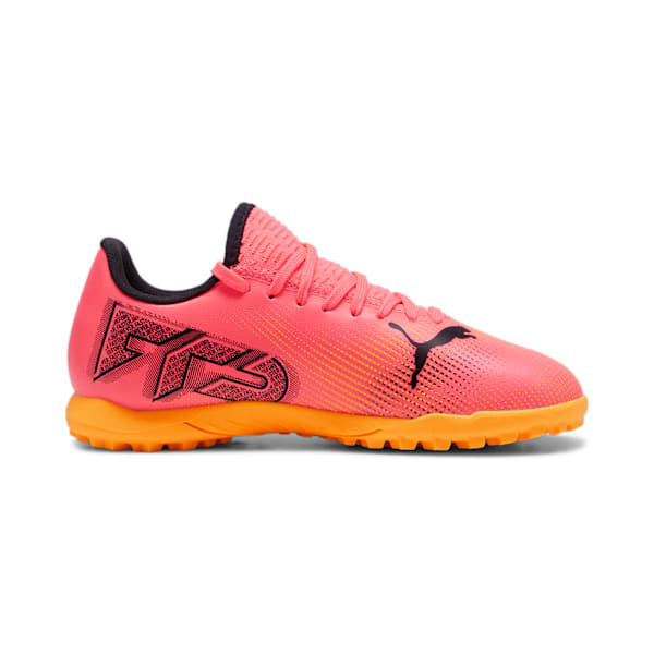 Botines de fútbol juveniles FUTURE 7 PLAY TT, Sunset Glow-PUMA Black-Sun Stream, large-ARG
