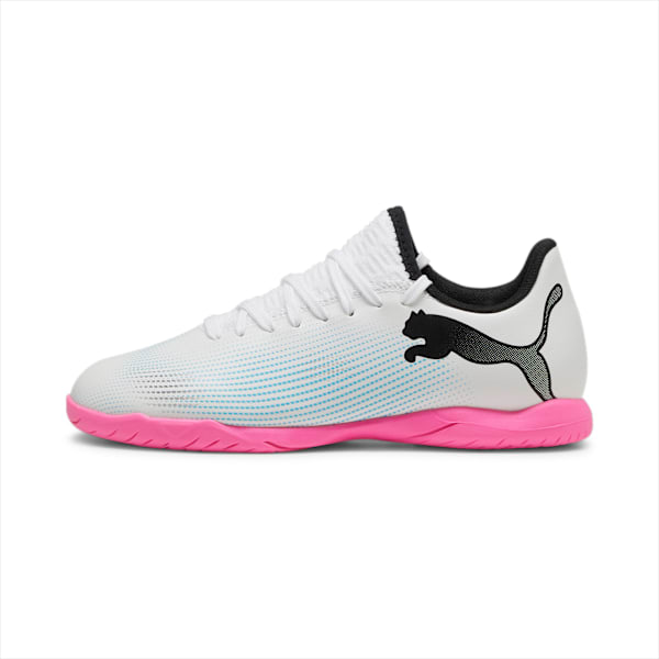 Botín de fútbol juveniles FUTURE 7 PLAY IT, PUMA White-PUMA Black-Poison Pink, large-ARG