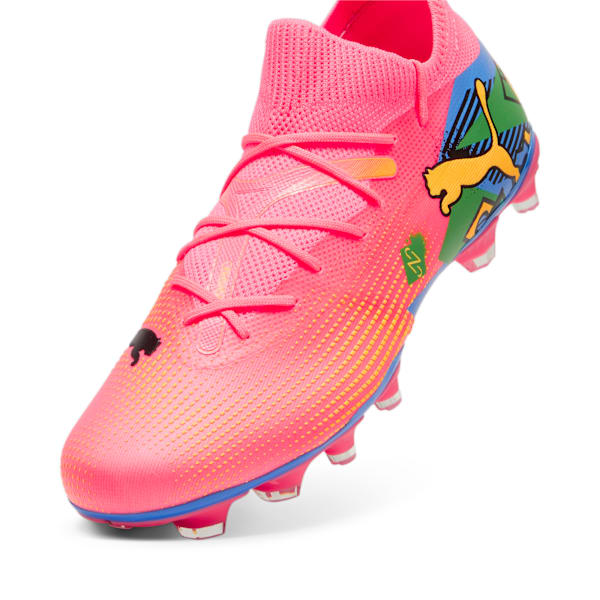 Botines de fútbol PUMA x NEYMAR JR FUTURE 7 MATCH FG/AG, Sunset Glow-PUMA Black-Sun Stream-PUMA Green-Bluemazing, large-ARG