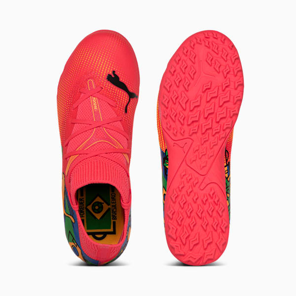 Chuteira Society Future 7 Match Juvenil, Sunset Glow-PUMA Black-Sun Stream-PUMA Green-Bluemazing, large-BRA