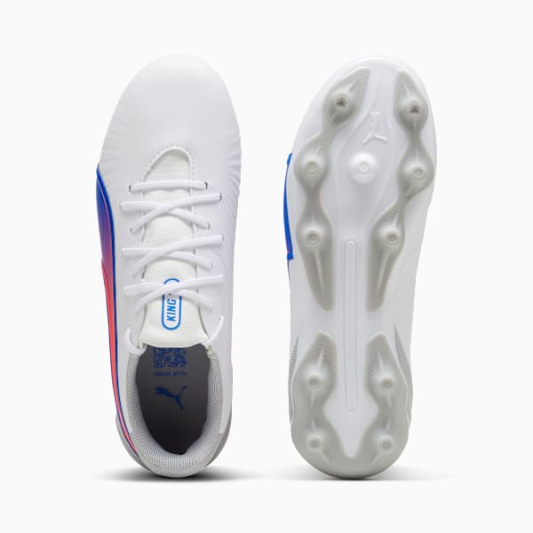 Tacos de futbol KING MATCH FG/AG, PUMA White-Bluemazing-Flat Light Gray, large-MEX