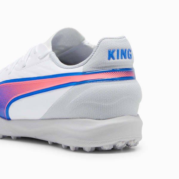 KING MATCH TT Football Boots Youth, PUMA White-Bluemazing-Flat Light Gray, large-MEX