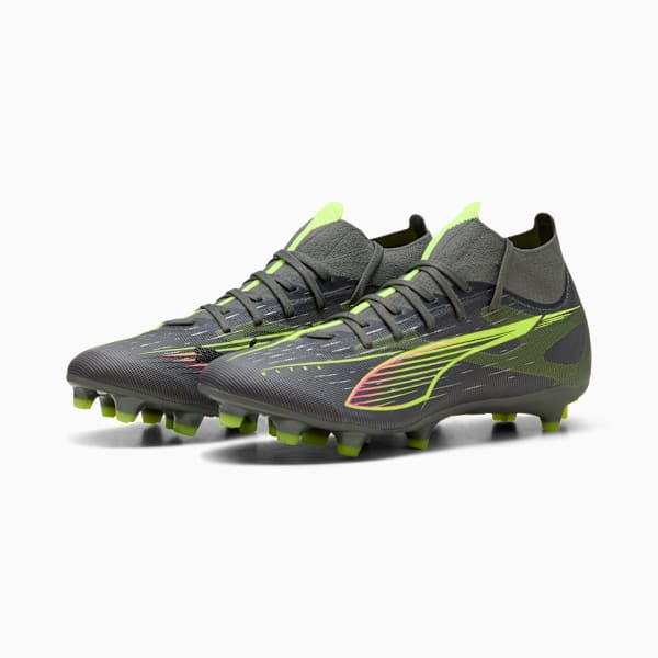 Tacos de fútbol Mujer FUTURE 5 MATCH FG/AG, Matte Aged Silver-Yellow Alert-Puma Aged Silver, large-MEX