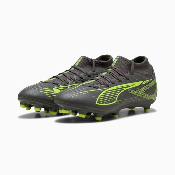 ULTRA 5 PLAY+ FG/AG Football Boots Unisex, Matte Aged Silver-Yellow Alert-Puma Aged Silver, large-ZAF