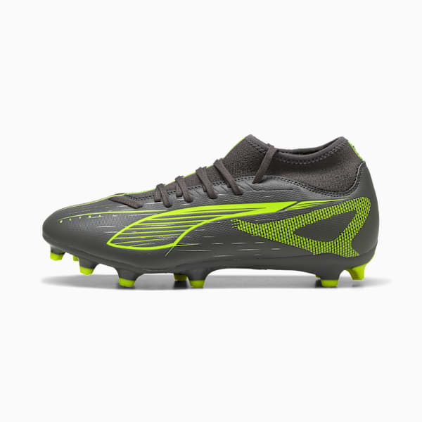 ULTRA 5 PLAY+ FG/AG Football Boots Unisex, Matte Aged Silver-Yellow Alert-Puma Aged Silver, large-ZAF