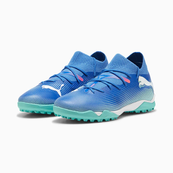 Botines de fútbol FUTURE 7 MATCH TT+Mid Jr ADP, Bluemazing-PUMA White-Electric Peppermint, large-ARG