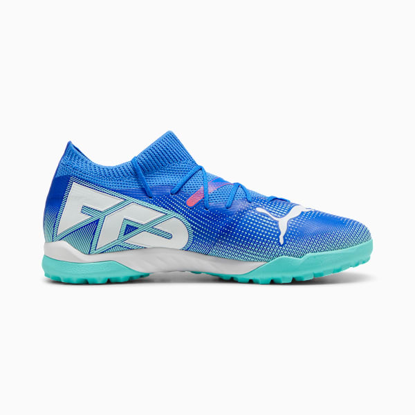 Botines de futsal Future 7 Match TT para mujer, Bluemazing-PUMA White-Electric Peppermint, large-ARG