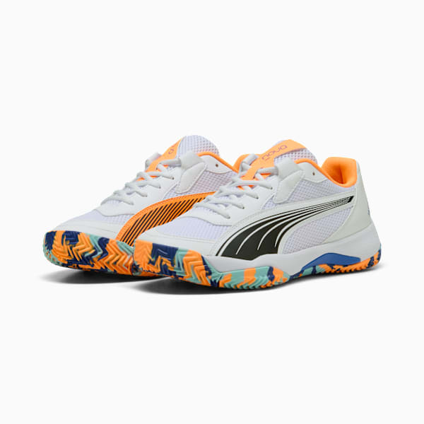Tenis de pádel NOVA Court, PUMA White-PUMA Black-Vivid Blue-Heat Fire, large-MEX