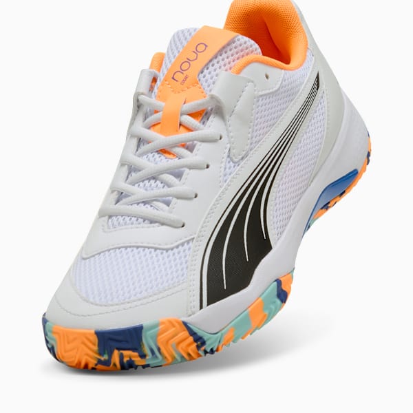 Tenis de pádel NOVA Court, PUMA White-PUMA Black-Vivid Blue-Heat Fire, large-MEX