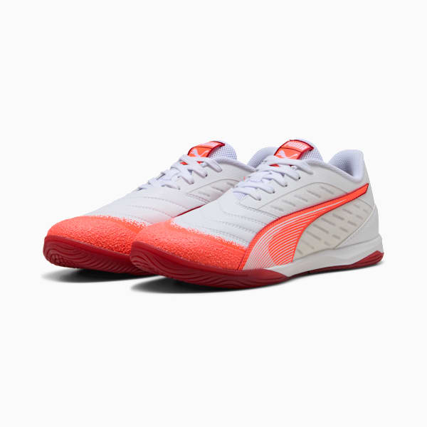 Botin de fútbol sala IBERO IV, PUMA White-Glowing Red-Dark Crimson-PUMA Black, large-ARG