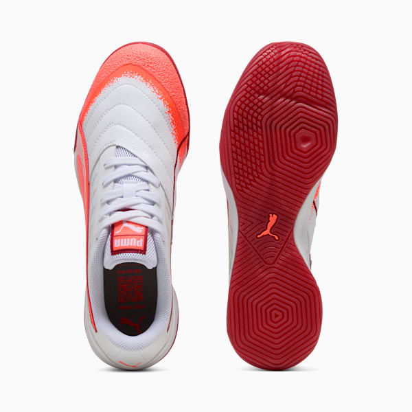Botin de fútbol sala IBERO IV, PUMA White-Glowing Red-Dark Crimson-PUMA Black, large-ARG
