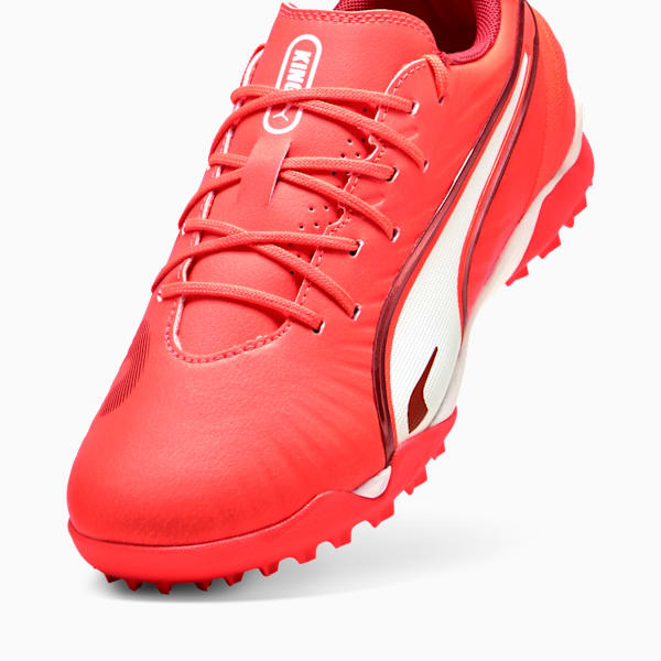 Tacos de fútbol KING MATCH TT Mid para adolescentes, Glowing Red-PUMA White-Red Fire, large-MEX