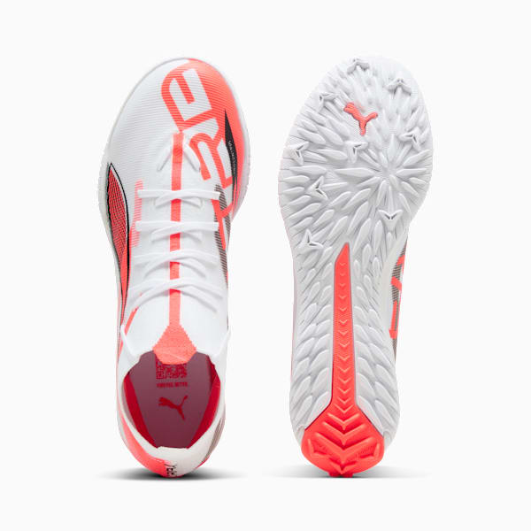 Tacos de fútbol ULTRA 5 MATCH TT, PUMA White-PUMA Black-Glowing Red, large-MEX
