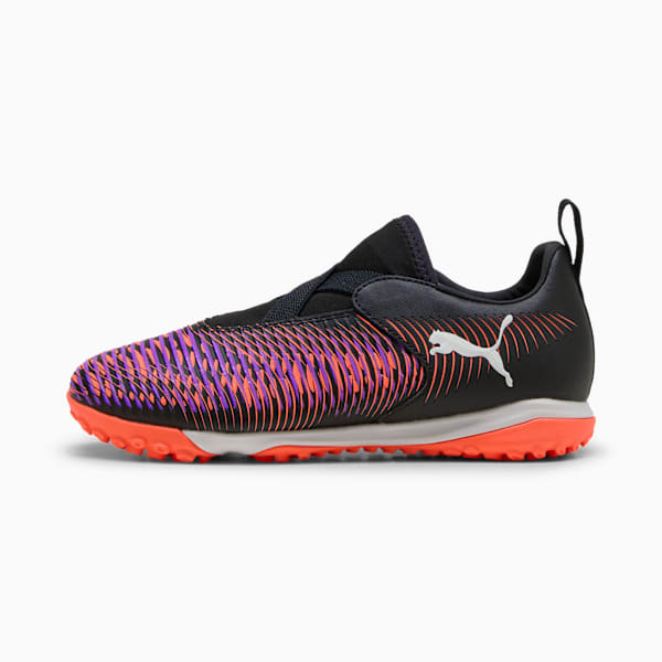 FUTURE 8 MATCH TT +Mid Laceless Football Boots Youth, PUMA Black-PUMA White-Glowing Red, large-MEX