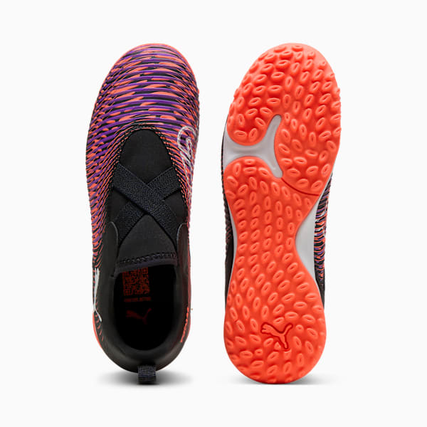 FUTURE 8 MATCH TT +Mid Laceless Football Boots Youth, PUMA Black-PUMA White-Glowing Red, large-MEX