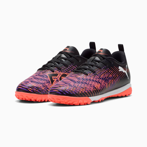 Tacos de fútbol FUTURE 8 PLAY TT Mid para adolescentes, PUMA Black-PUMA White-Glowing Red, large-MEX
