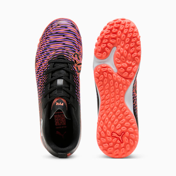 Tacos de fútbol FUTURE 8 PLAY TT Mid para adolescentes, PUMA Black-PUMA White-Glowing Red, large-MEX