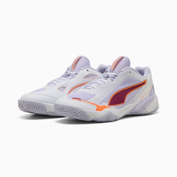 Solarstrike 4 Handball Shoes Women, PUMA White-Heat Fire-Lilac Crush-Berry, large-ZAF