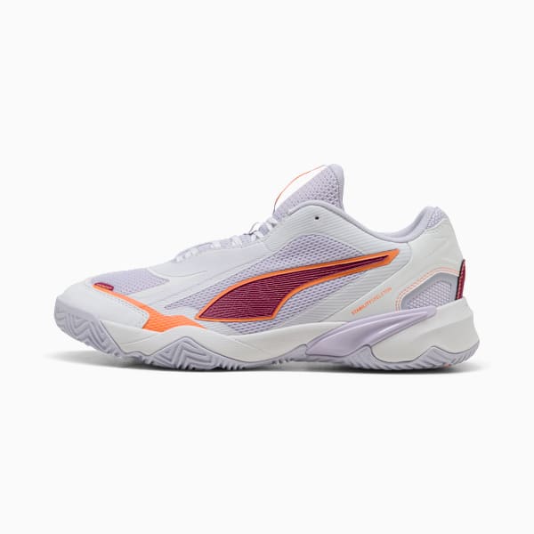 Solarstrike 4 Handball Shoes Women, PUMA White-Heat Fire-Lilac Crush-Berry, large-ZAF