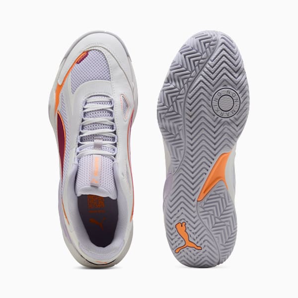 Solarstrike 4 Handball Shoes Women, PUMA White-Heat Fire-Lilac Crush-Berry, large-ZAF