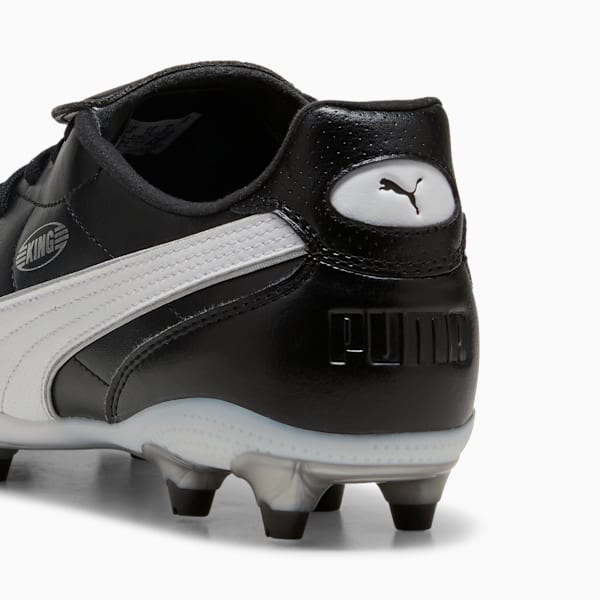 KING LIGA FG/AG Football Boots Unisex, PUMA Black-PUMA White-PUMA Silver, large-MEX