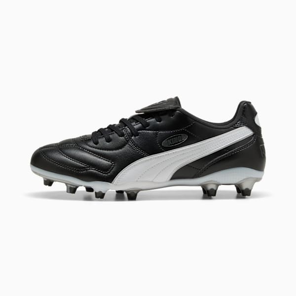 KING LIGA FG/AG Football Boots Unisex, PUMA Black-PUMA White-PUMA Silver, large-MEX