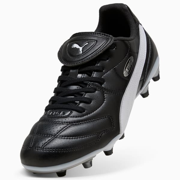KING LIGA FG/AG Football Boots Unisex, PUMA Black-PUMA White-PUMA Silver, large-MEX