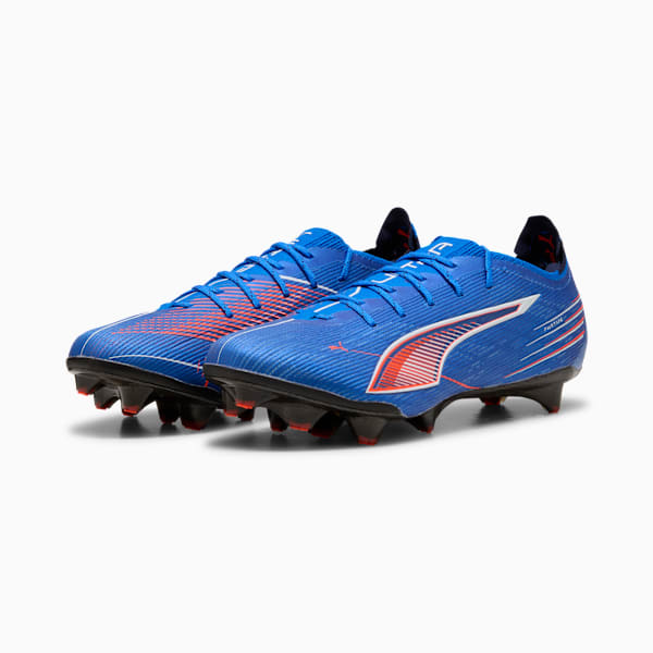 Tacos de fútbol ULTRA 6 CARBON FG para mujer, Ultra Blue-PUMA White-Glowing Red, large-MEX