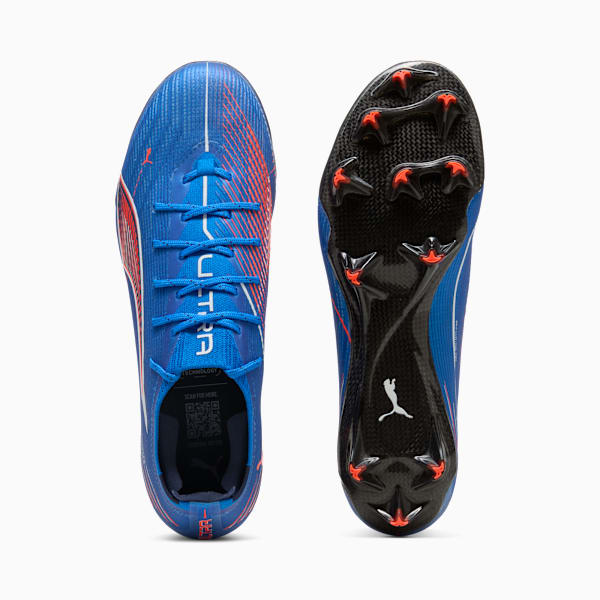 Tacos de fútbol ULTRA 6 CARBON FG para mujer, Ultra Blue-PUMA White-Glowing Red, large-MEX