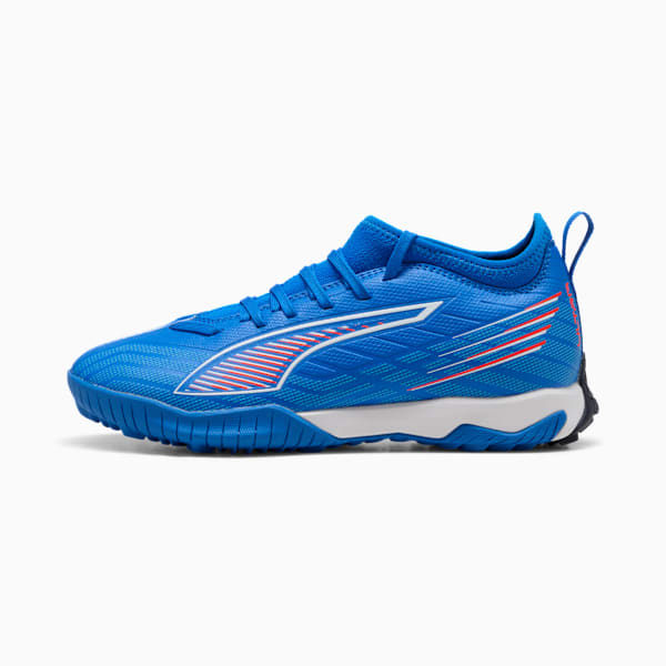 Tacos de fútbol ULTRA 6 MATCH TT Mid para adolescentes, Ultra Blue-PUMA White-Glowing Red, large-MEX