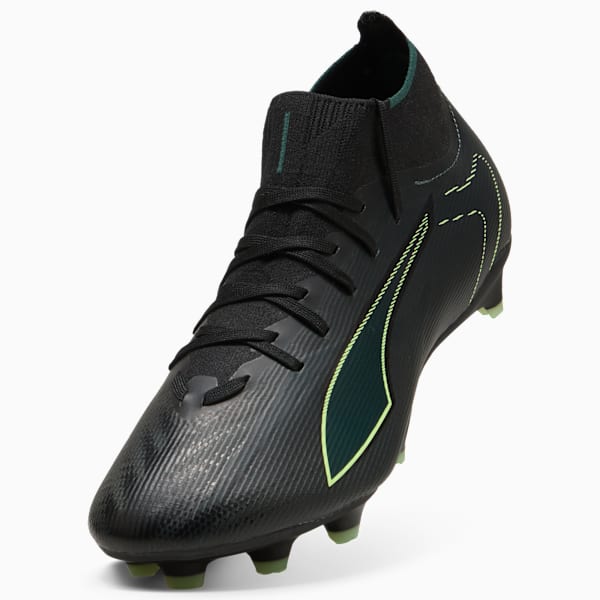 ULTRA 6 MATCH+ FG/AG Football Boots Unisex, PUMA Black-Fizzy Light-Green Terrain, large-ZAF
