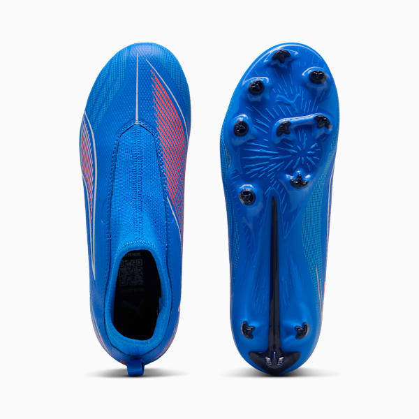 Tacos de fútbol ULTRA 6 MATCH+ FG/AG Laceless para adolescentes, Ultra Blue-PUMA White-Glowing Red, large-MEX