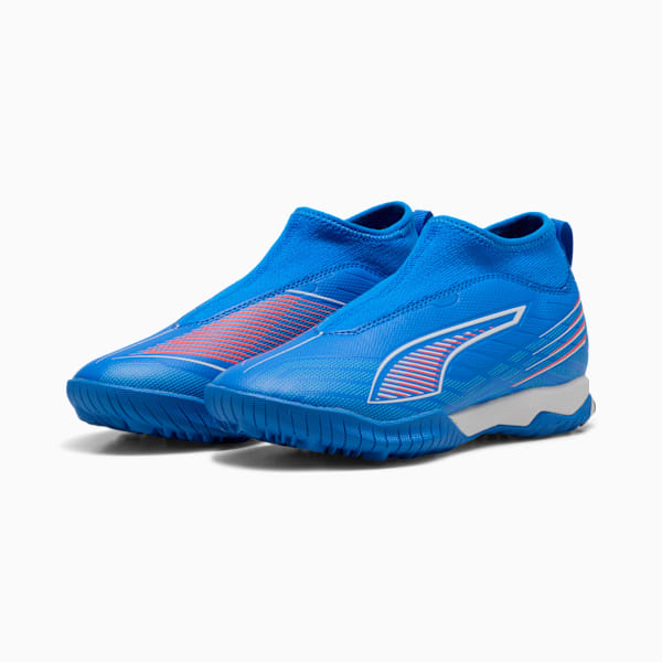 Tacos de fútbol ULTRA 6 MATCH+ TT Laceless para adolescentes, Ultra Blue-PUMA White-Glowing Red, large-MEX