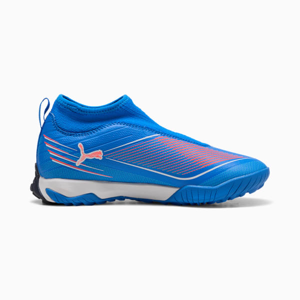 Tacos de fútbol ULTRA 6 MATCH+ TT Laceless para adolescentes, Ultra Blue-PUMA White-Glowing Red, large-MEX