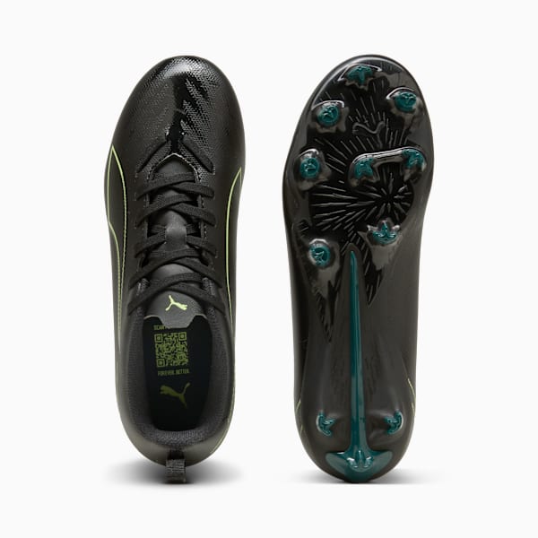 ULTRA 6 PLAY FG/AG Football Boots Youth, PUMA Black-Fizzy Light-Green Terrain, large-ZAF