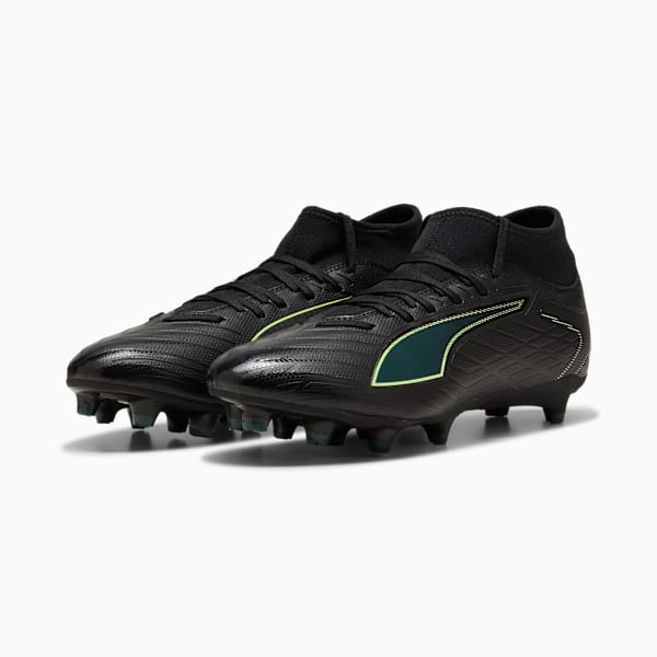 ULTRA 6 PLAY+ FG/AG Football Boots Unisex, PUMA Black-Fizzy Light-Green Terrain, large-ZAF