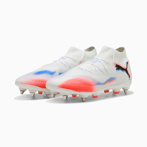 FUTURE 8 PRO MxSG Football Boots Unisex, PUMA White-PUMA Black-Glowing Red, large-ZAF