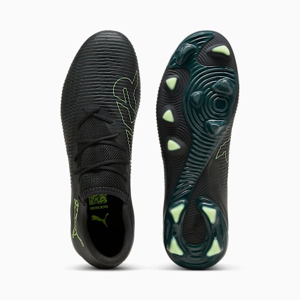 FUTURE 8 MATCH FG/AG Low Football Boots Unisex, PUMA Black-Fizzy Light-Green Terrain, large-ZAF