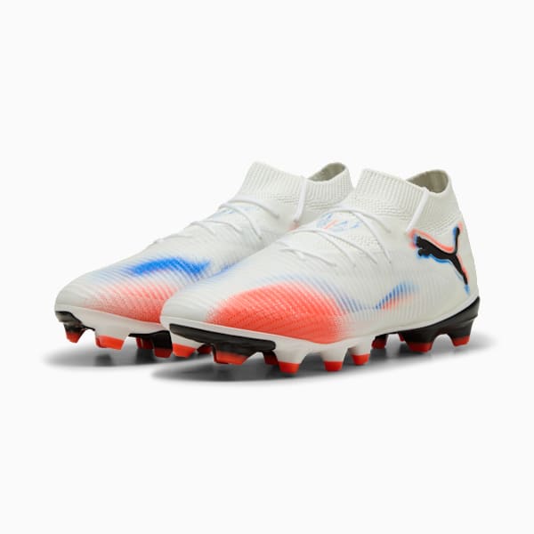 Tacos de fútbol FUTURE 8 PRO FG/AG para mujer, PUMA White-PUMA Black-Glowing Red, large-MEX
