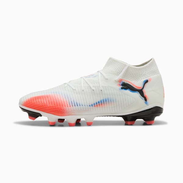 Tacos de fútbol FUTURE 8 PRO FG/AG para mujer, PUMA White-PUMA Black-Glowing Red, large-MEX