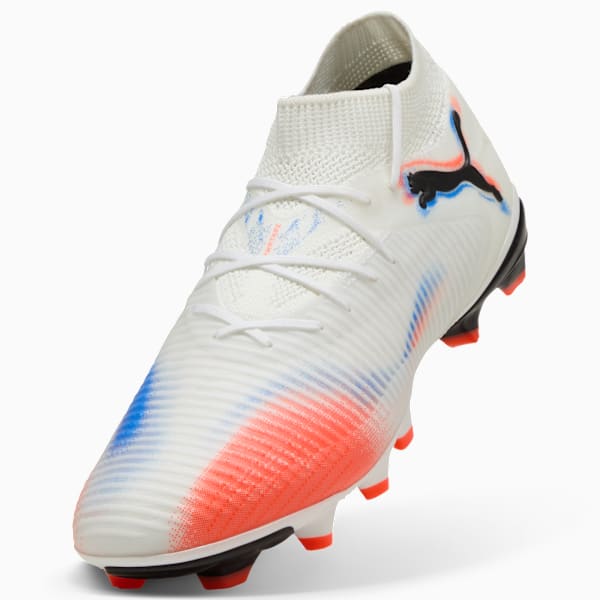 Tacos de fútbol FUTURE 8 PRO FG/AG para mujer, PUMA White-PUMA Black-Glowing Red, large-MEX