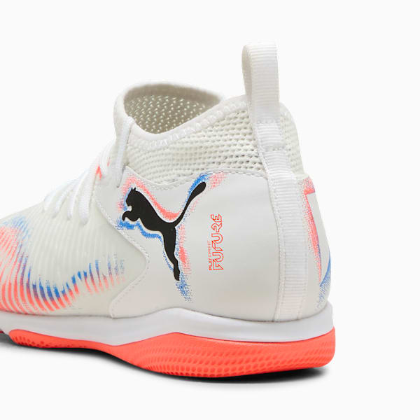 Tacos de fútbol FUTURE 8 MATCH Mid para adolescentes, PUMA White-PUMA Black-Glowing Red, large-MEX