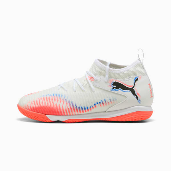 Tacos de fútbol FUTURE 8 MATCH Mid para adolescentes, PUMA White-PUMA Black-Glowing Red, large-MEX