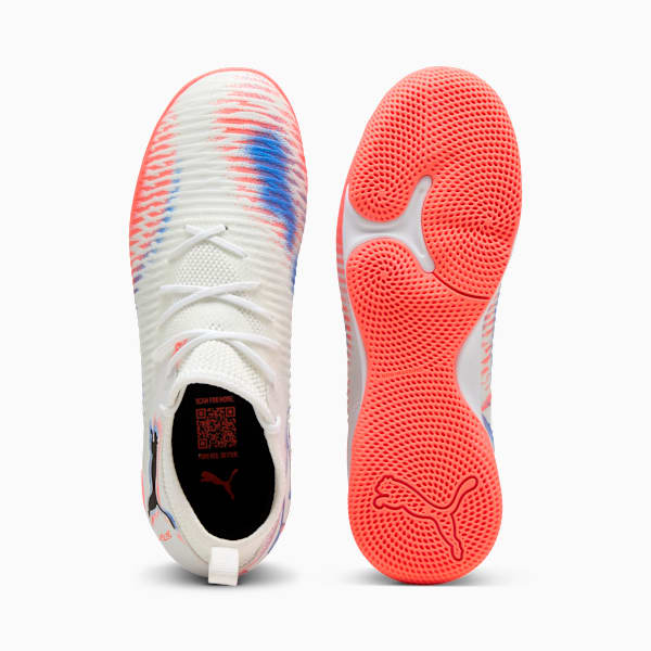 Tacos de fútbol FUTURE 8 MATCH Mid para adolescentes, PUMA White-PUMA Black-Glowing Red, large-MEX