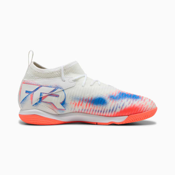 Tacos de fútbol FUTURE 8 MATCH Mid para adolescentes, PUMA White-PUMA Black-Glowing Red, large-MEX