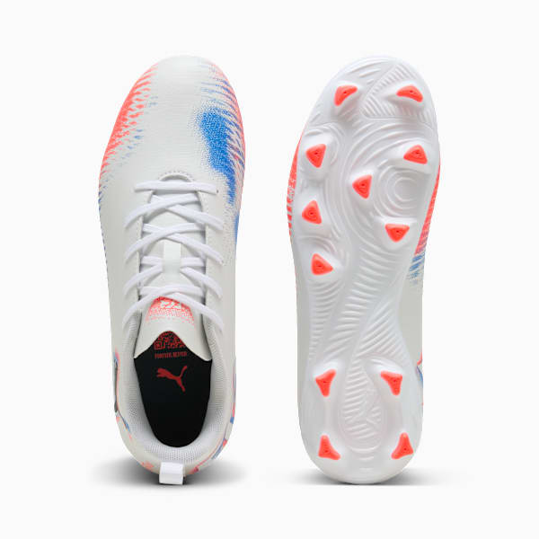 FUTURE 8 PLAY FG/AG Football Boots Youth, PUMA White-PUMA Black-Glowing Red, large-ZAF