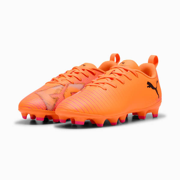 FUTURE 8 PLAY FG/AG Football Boots Youth, Heat Fire-PUMA Black-Ravish, large-ZAF